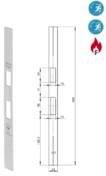 Wilka P703 Flachstulp Schließblech für Anti-Panik- Schlösser mit Renovierungsstulp