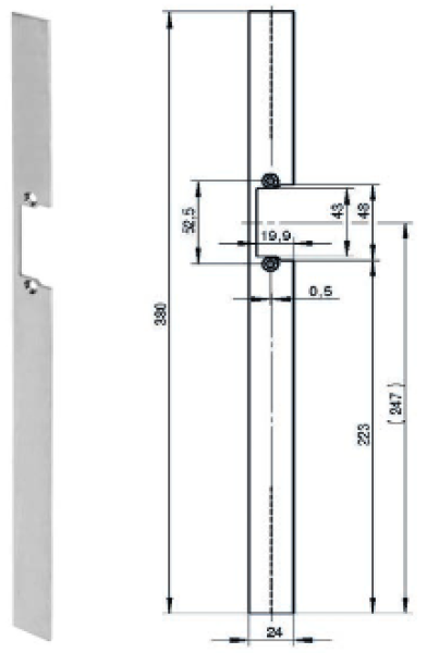 Wilka 9377 Flachstulp Schließblech mit Renovierungsstulp für 141F E-Öffner