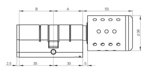 Wilka Easy Basic elektronischer Knaufzylinder E215 IP67 - Anti-Panik-Funktion innen blind